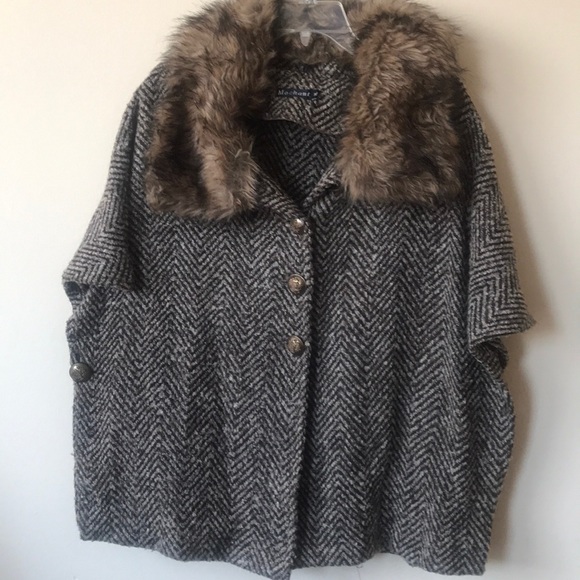 Mechant Jackets & Blazers - Cape Tweed with faux fur collar